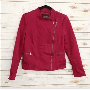 Banana Republic Burgundy Asymmetric Moto Jacket